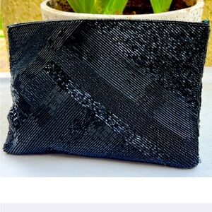 Vintage Robinson’s Black Beaded Clutch Bag